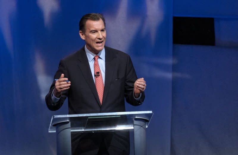 Tom Suozzi was poised late Tuesday to win a New York special election to fill the House seat left vacant by disgraced Republican politician George Santos. Pool File Photo by Craig Ruttle/UPI