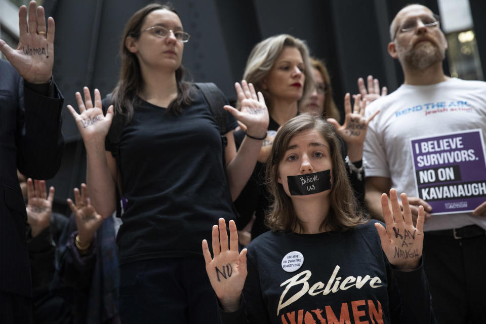 Protesters speak out as Kavanaugh hearing begins