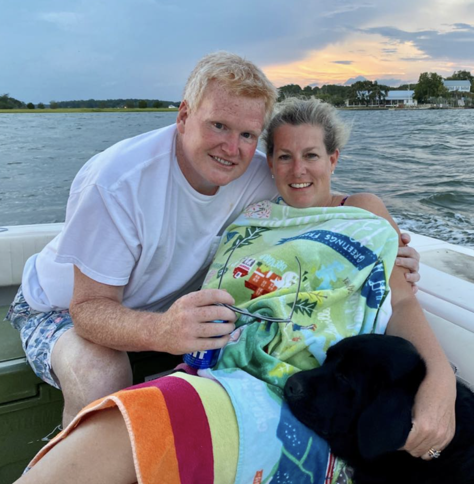 Mr and Mrs Murdaugh posing on a boat.