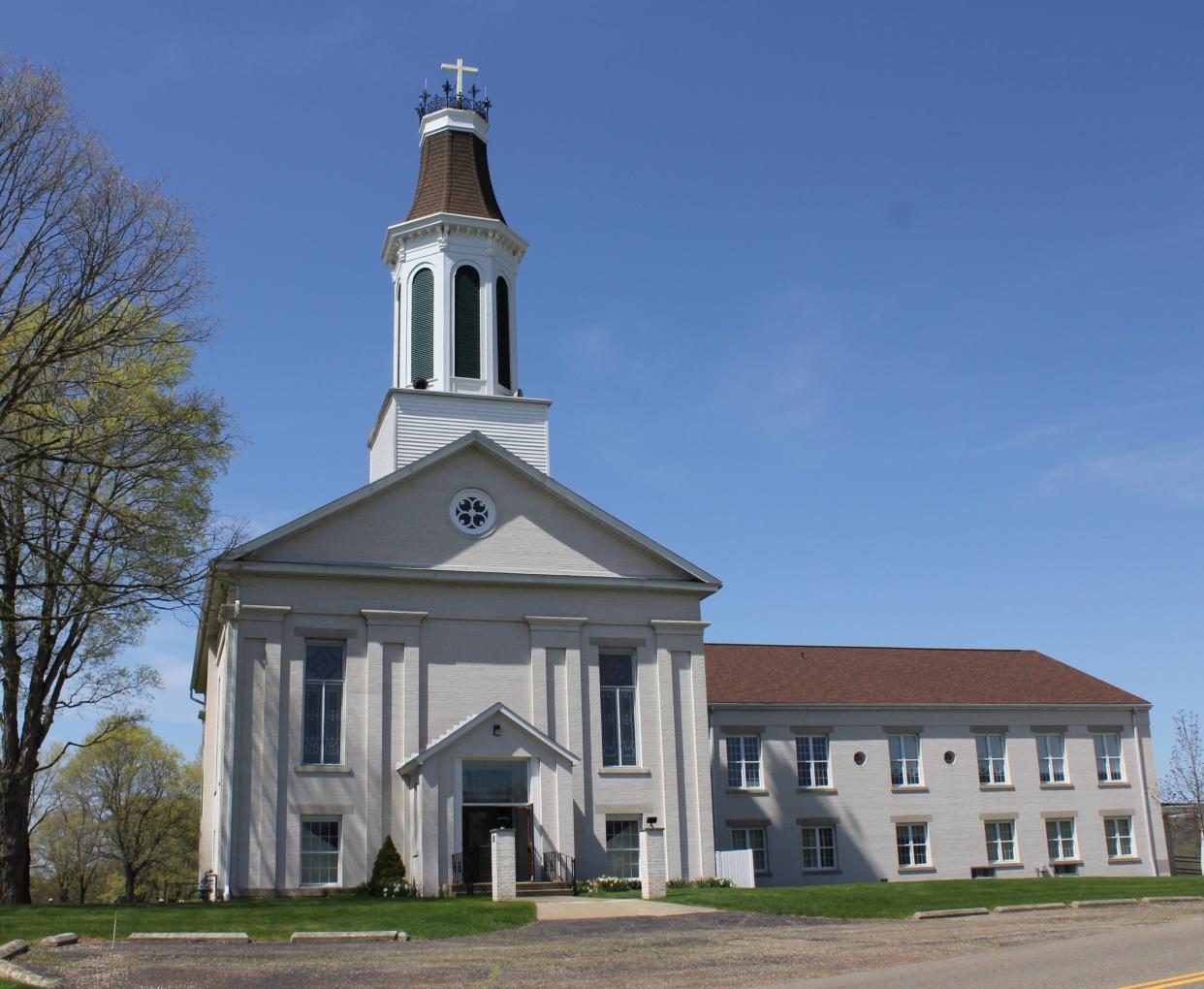 Sharon Moravian Church near Tuscarawas has been awarded a historic marker by the Tuscarawas County Heritage Home Association. The main part of the church was completed in 1858.