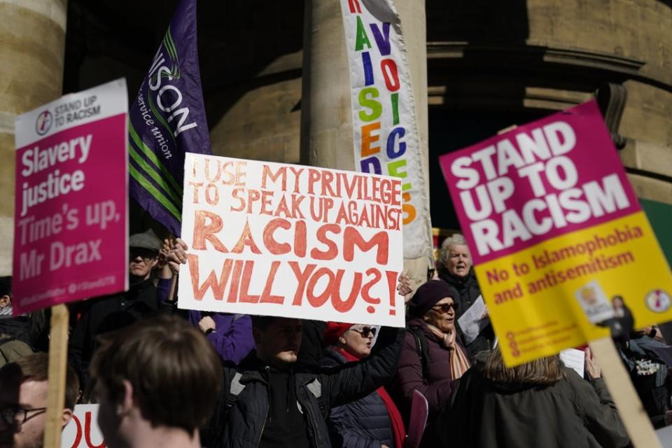 People take part in the Stand up to Racism march in central London (Andrew Matthews/PA) (PA Wire)