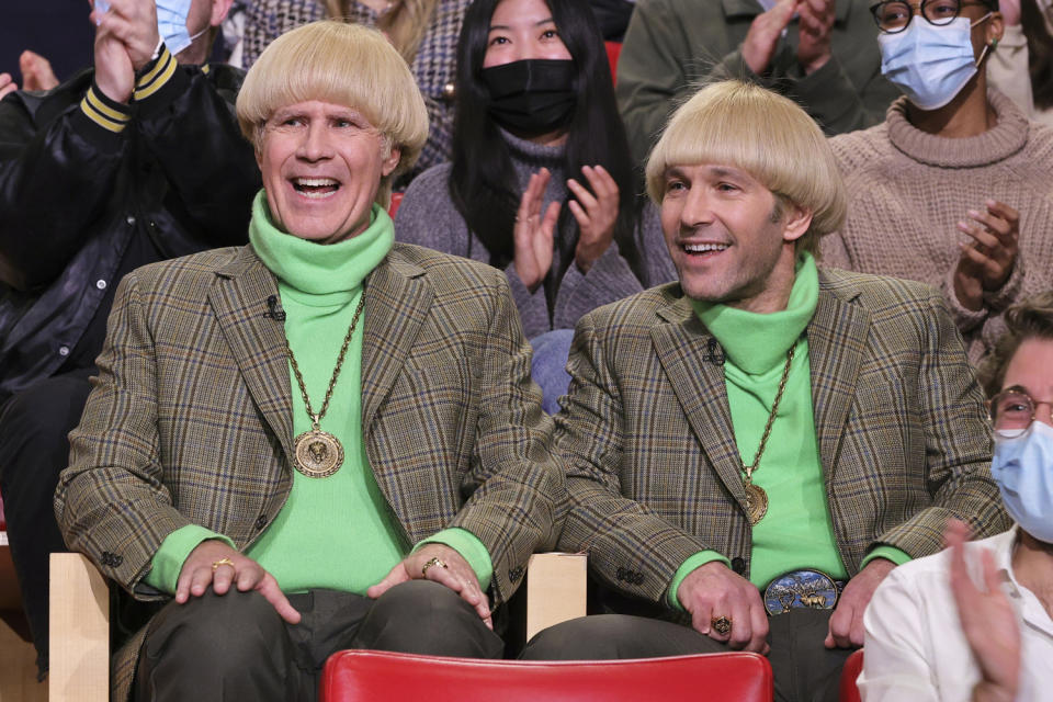 <p>Will Ferrell and Paul Rudd get goofy on Nov. 25 during a sketch on <em>The Tonight Show Starring Jimmy Fallon</em> in N.Y.C.</p>