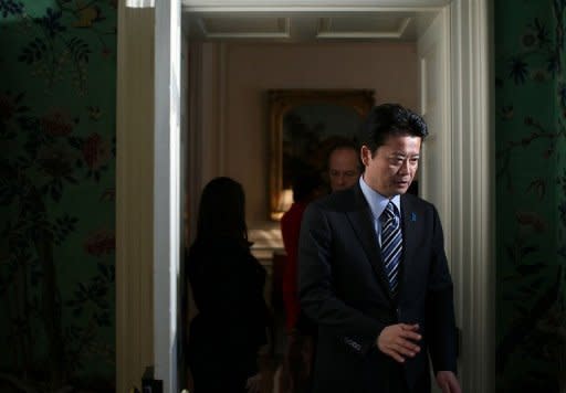 Japanese Foreign Minister Koichiro Gemba is seen during the G8 Foreign Ministers Summit at Blair House in Washington, DC. Foreign ministers of the Group of Eight major economies on Thursday demanded that North Korea drop its plans to launch a rocket and pressed the communist state to abandon its nuclear weapons