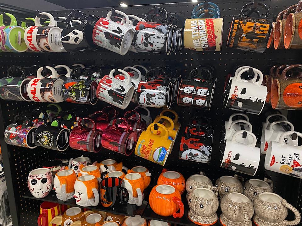 Halloween mugs at Spirit Halloween's flagship store.