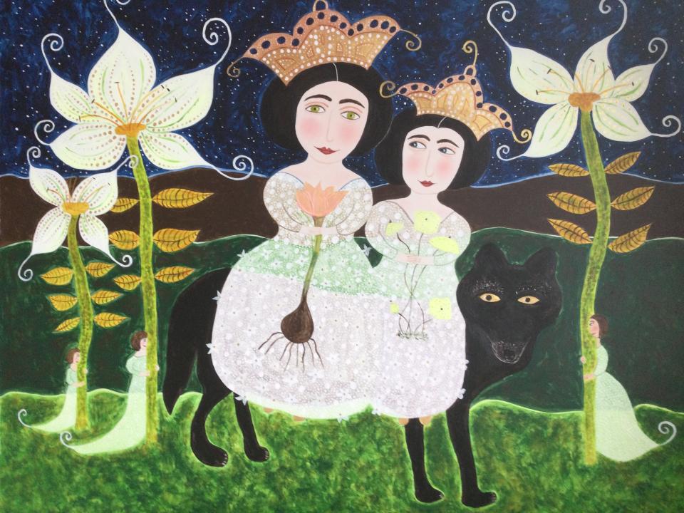 "Queens of Darkness" by Pamela Smith, on exhibit at Northern Daughters Fine Art Gallery in Vergennes.