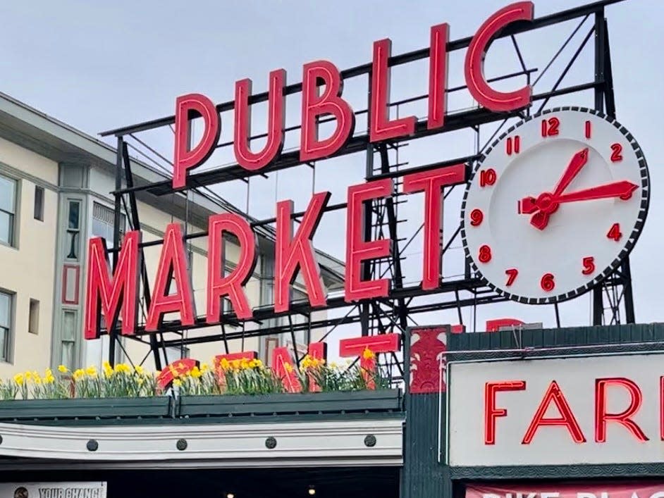 exterior shot of pike place market in Seattle Washington