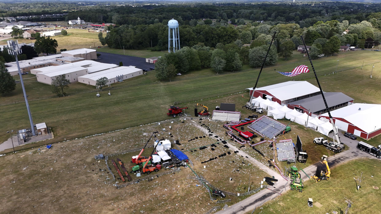 An aerial view of the Butler Farm, site of the campaign rally for Donald Trump at which he was shot.