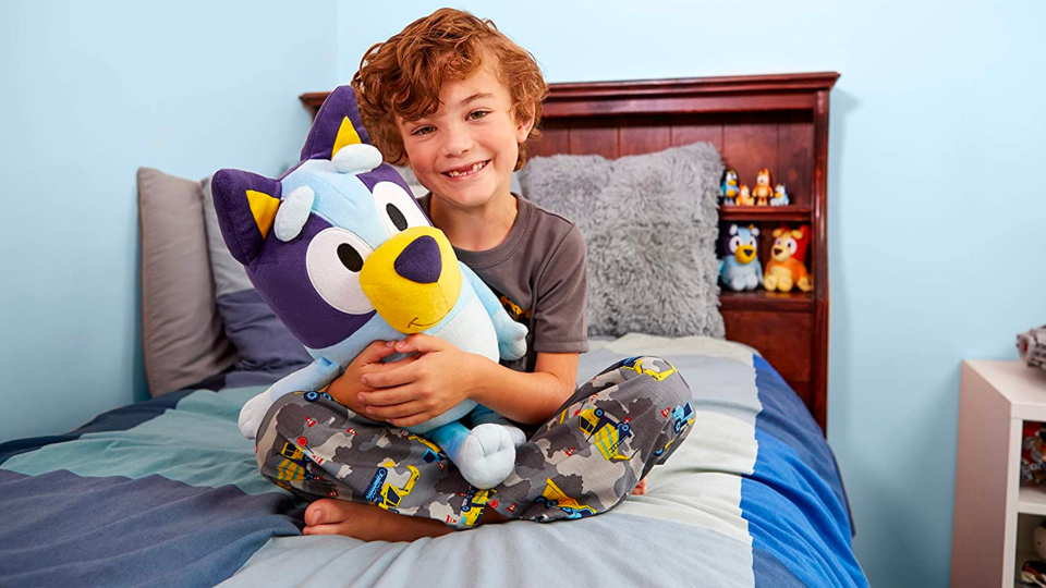 Squeeze this Bluey plushie at bedtime.