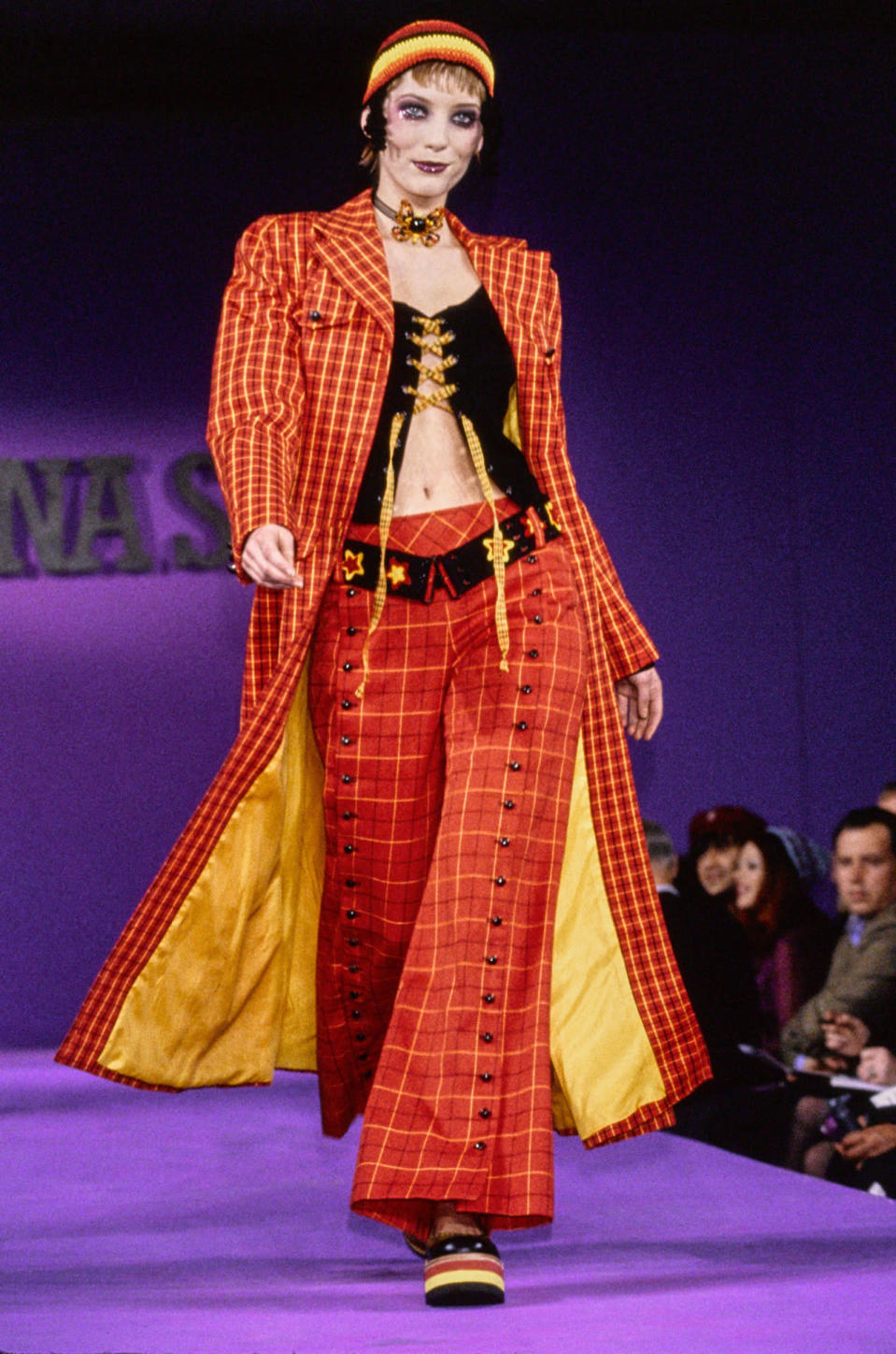 Lucie de la Falaise walks in Anna Sui’s spring 1993 show.