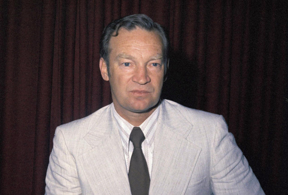FILE - St. Louis Cardinals coach Don Coryell attends a football coaches conference in New York, June 26, 1973. Coryell is among those who were voted into the Pro Football Hall of Fame, it was announced Thursday, Feb. 9, 2023. (AP Photo, File)