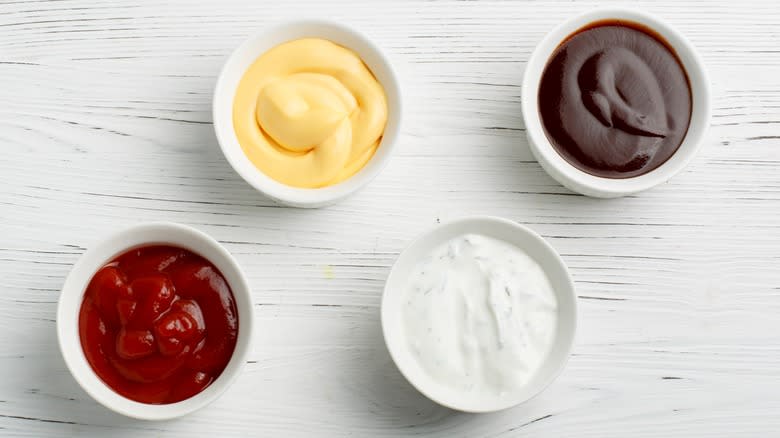 various dipping sauces