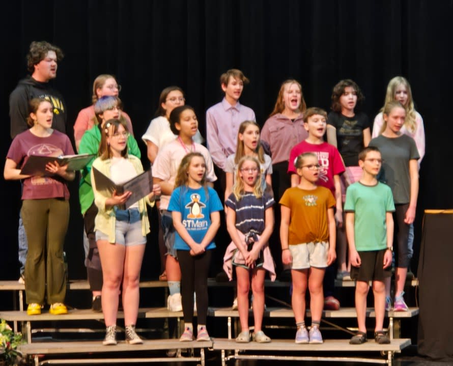 Part of the Youth Chorus in rehearsal.