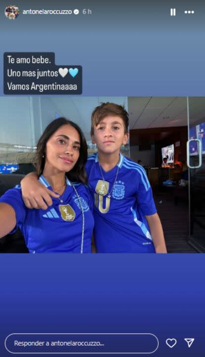 Así celebró Antonela Roccuzzo el triunfo de la selección argentina ante Chile (Foto: Instagram @antonelaroccuzzo)
