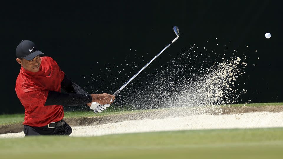Woods closes in on his 15th major title at Augusta National in 2022. - David Cannon/Getty Images