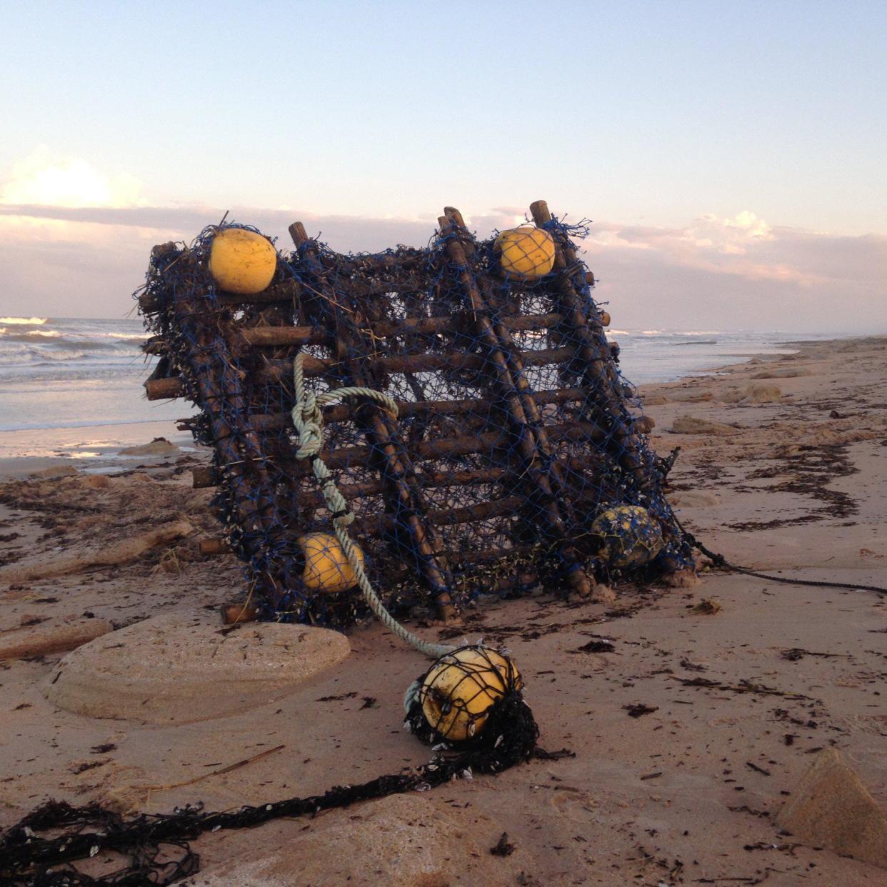 A drifting fish aggregating device, or FAD, that was found on a Florida beach.