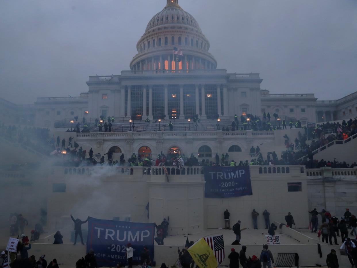 A mob of pro-Trump supporters breach the US Capitol Building in Washington, US, 6 January, 2021 (REUTERS)