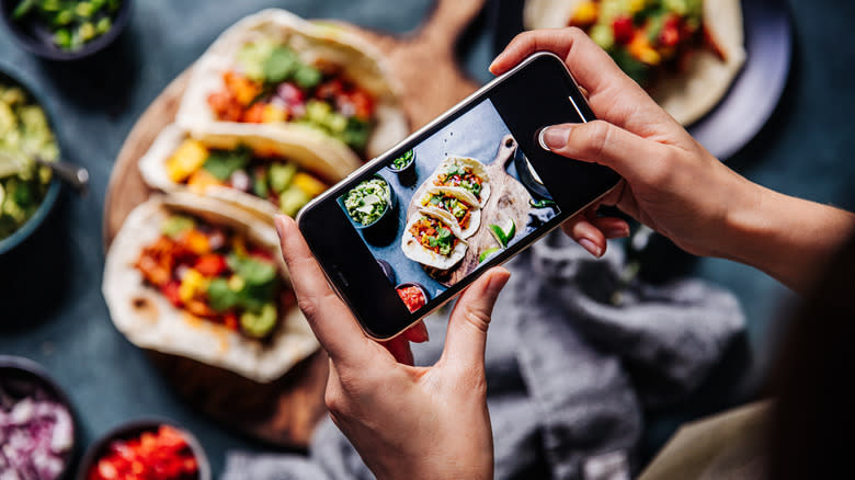 taking picture of food