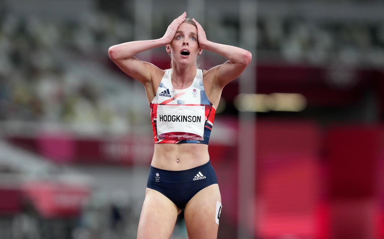 Keely Hodgkinson reacts after the 800m final (Martin Rickett/PA) (PA Wire)