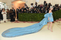 <p>Diane Kruger brought a touch of colour to the carpet in this Prabal Gurung gown and Philip Treacy x Tasaki headpiece. Photo: Getty Images </p>