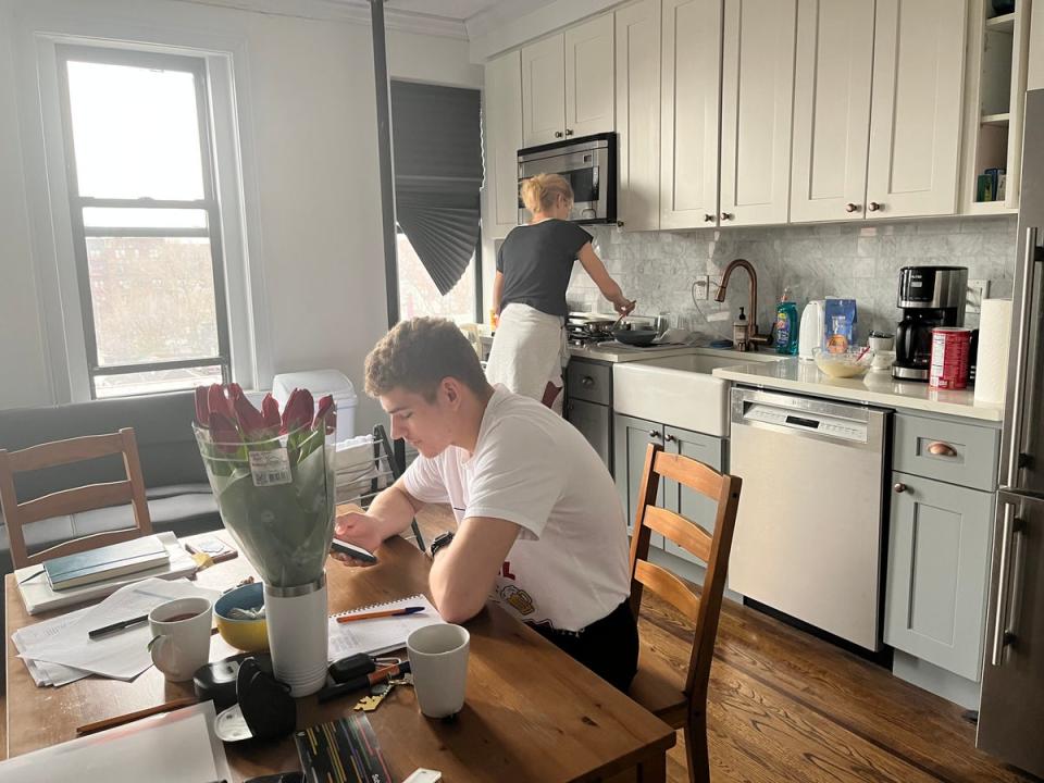 Katya and Dima in their kitchen (Clare Cannon)