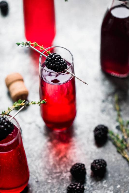 <p>Platings and Pairings</p><p>This Blackberry Champagne Cocktail is a festive sparkling cocktail that’s perfect for brunch parties.</p><p><strong>Get the recipe: <a href="https://www.platingsandpairings.com/blackberry-ginger-bellini/" rel="nofollow noopener" target="_blank" data-ylk="slk:Blackberry Champagne Cocktail;elm:context_link;itc:0;sec:content-canvas" class="link ">Blackberry Champagne Cocktail</a></strong></p>