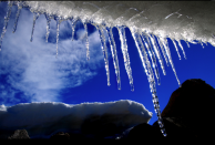 Icicles on the edge of a glacier in the Schirmacher Oasis, Antarctica. (<a href="http://www.flickr.com/photos/21624621@N04/4684277395/in/pool-yahoo-break-news/" rel="nofollow noopener" target="_blank" data-ylk="slk:Photo by Anne Froehlich on Flickr.;elm:context_link;itc:0;sec:content-canvas" class="link ">Photo by Anne Froehlich on Flickr.</a>)