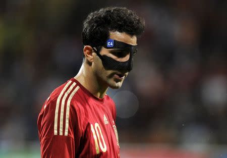 Spain's Cesc Fabregas is pictured during their international friendly soccer match against Costa Rica at the Reino de Leon stadium in Leon, northern Spain, June 11, 2015. REUTERS/Eloy Alonso