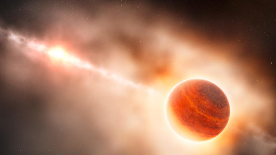 Artists rendition of a gas giant forming