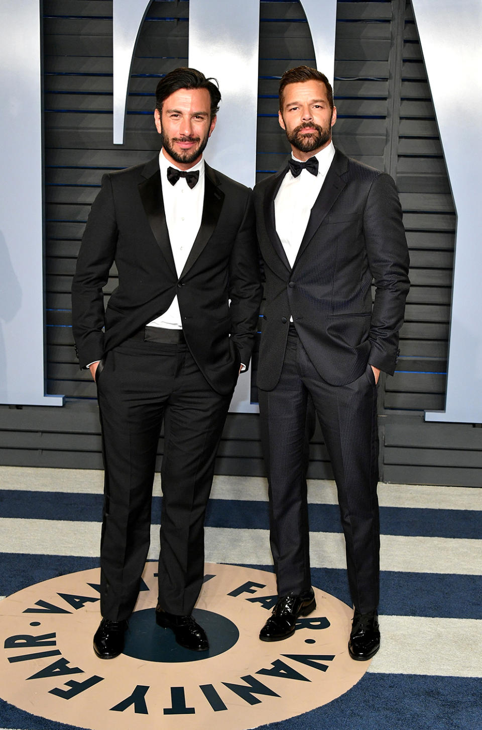 <p>Best coordinated couple of the night goes to Ricky Martin and his husband, artist Jwan Yosef. (Photo: Dia Dipasupil/Getty Images) </p>
