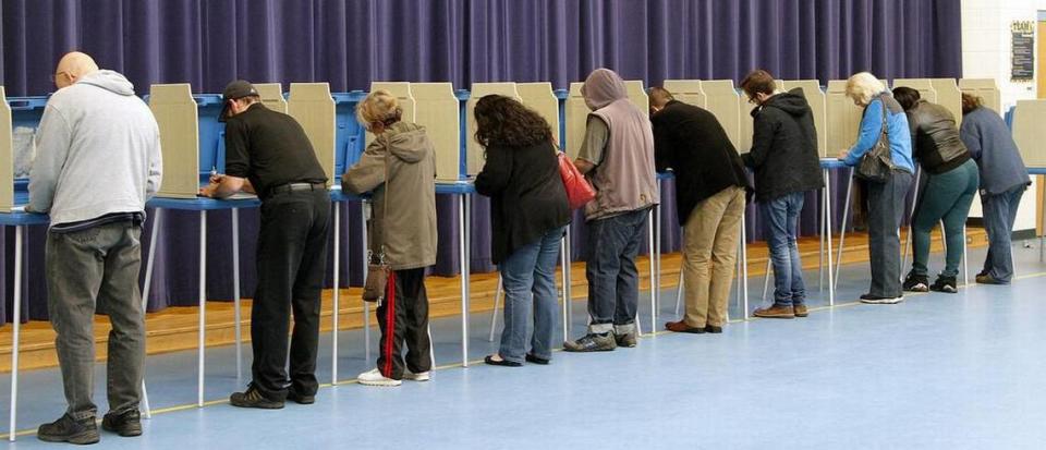 Voters cast their ballots at Precinct 01- 44, Millbrook Elementary School, in Raleigh on Nov. 5, 2014.