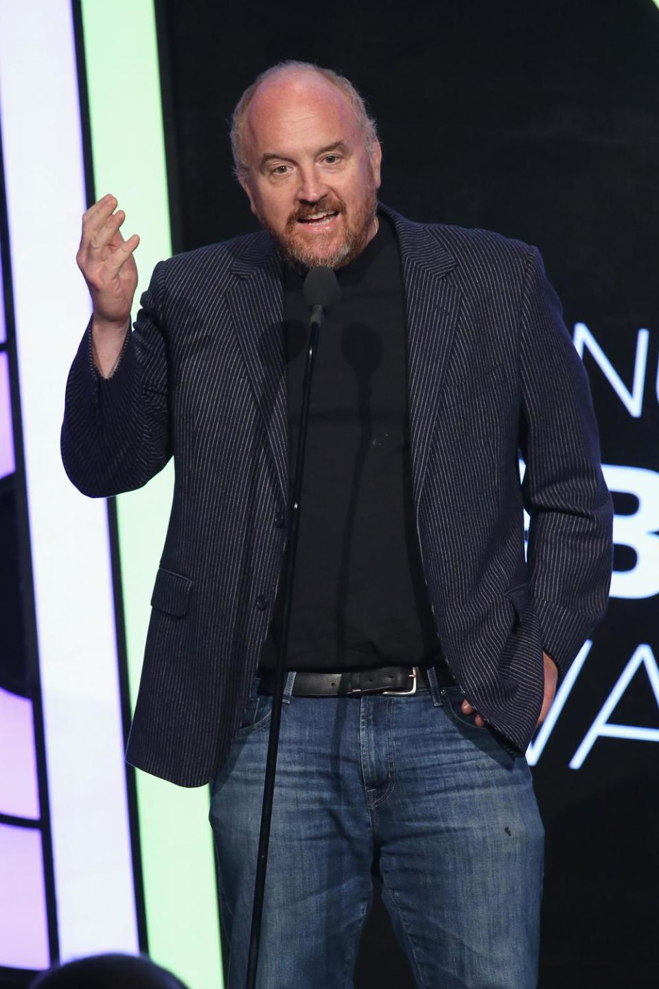 Disgraced: Louis CK performing at The 21st Annual Webby Awards ( Bennett Raglin/Getty)