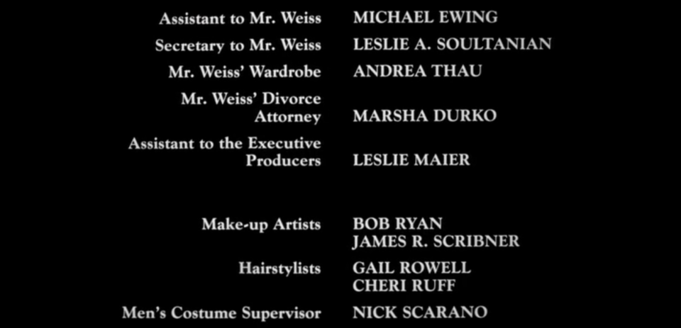 still of end credits from Naked Gun film