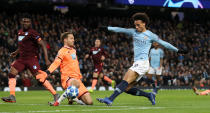 Leroy Sane scored twice in City’s victory over Hoffenheim (Martin Rickett/PA)