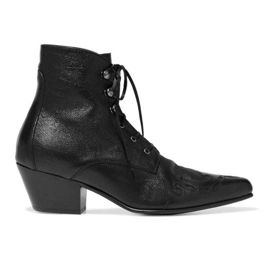 7) Susan Pebbled-Leather Ankle Boots