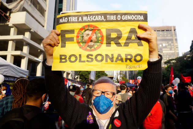 Rounds of mass protests calling for Bolsonaro's ouster have taken place in recent months, driving the right-wing president to become even more desperate as his political outlook worsens.  (Photo: Photo by Cris Faga/NurPhoto via Getty Images)