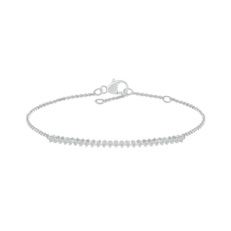 Diamond Tennis-Style Bracelet in Sterling Silver. Image via People's Jewellers.
