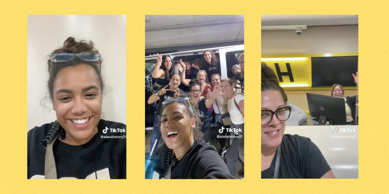 Alanah Story and 12 other strangers carpooled to Tennessee after being their flight was cancelled in Florida. (Alanah Story/TikTok)