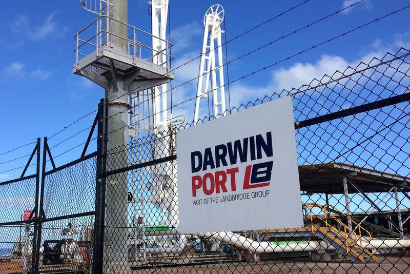 FILE PHOTO: Machinery can be seen sitting at the Port of Darwin, located in the Northern Territory's capital city of Darwin