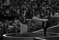<p>Bernie Sanders leaves the stage after addressing the Democratic National Convention on July 25, 2016, in Philadelphia, PA.<br>(Photo: Khue Bui for Yahoo News)</p>