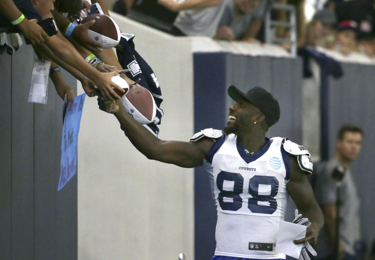 Are you ready to sign Dez Bryant for your fantasy squad? (AP Photo/LM Otero)