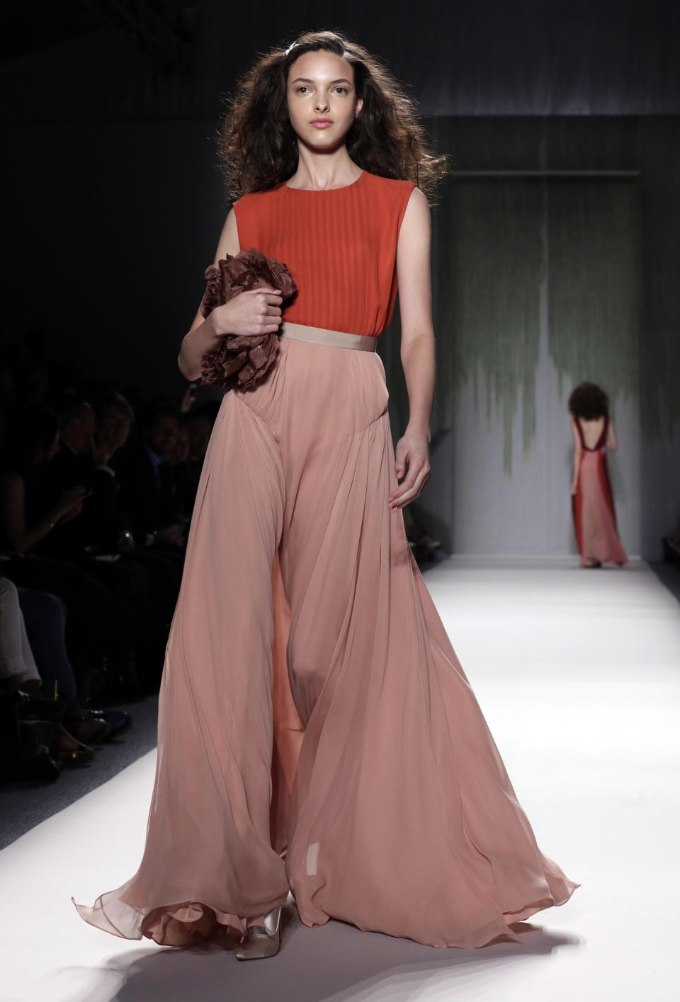 The Jenny Packham Spring 2014 collection is modeled during Fashion Week in New York, Tuesday, Sept. 10, 2013. (AP Photo/Richard Drew)