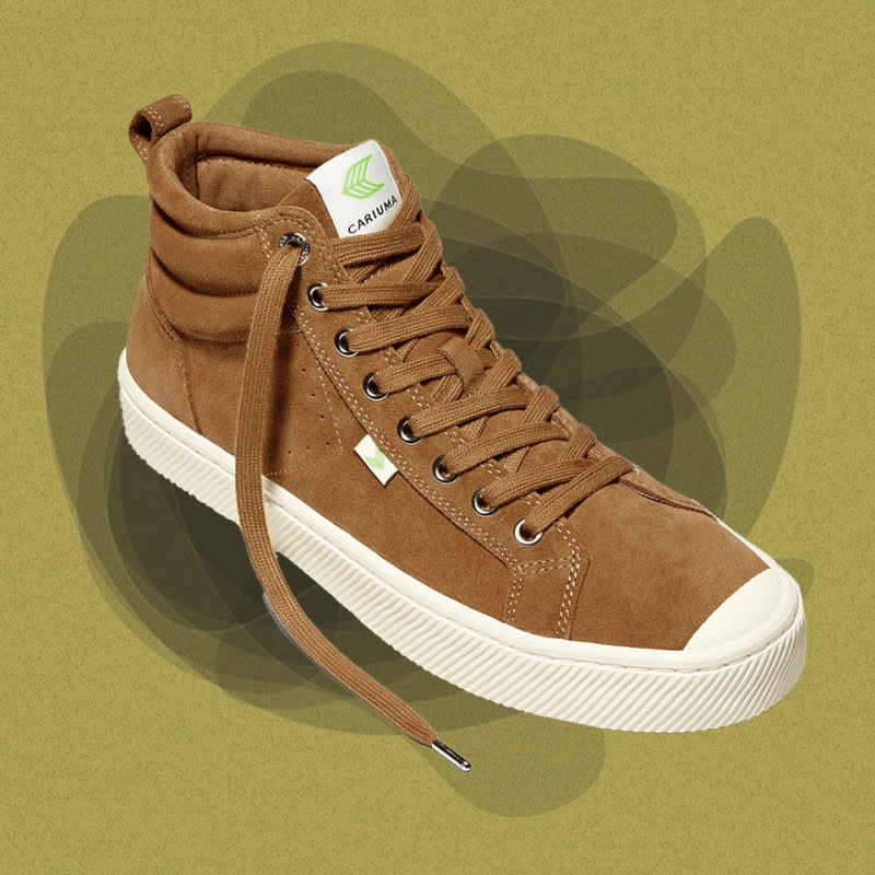 <p>Courtesy of Cariuma</p><p>There’s no shortage of high-tops on the market, but this premium suede pair from Cariuma—an eco-friendly Brazilian shoemaker—might just be our new favorite. The OCA High pairs a luxe suede upper with a memory foam insole so you can hit the town with a touch of class and comfort.</p><p>[$129; <a href="https://howl.me/ckHZnRbVmAL" rel="nofollow noopener" target="_blank" data-ylk="slk:cariuma.com;elm:context_link;itc:0;sec:content-canvas" class="link ">cariuma.com</a>]</p>