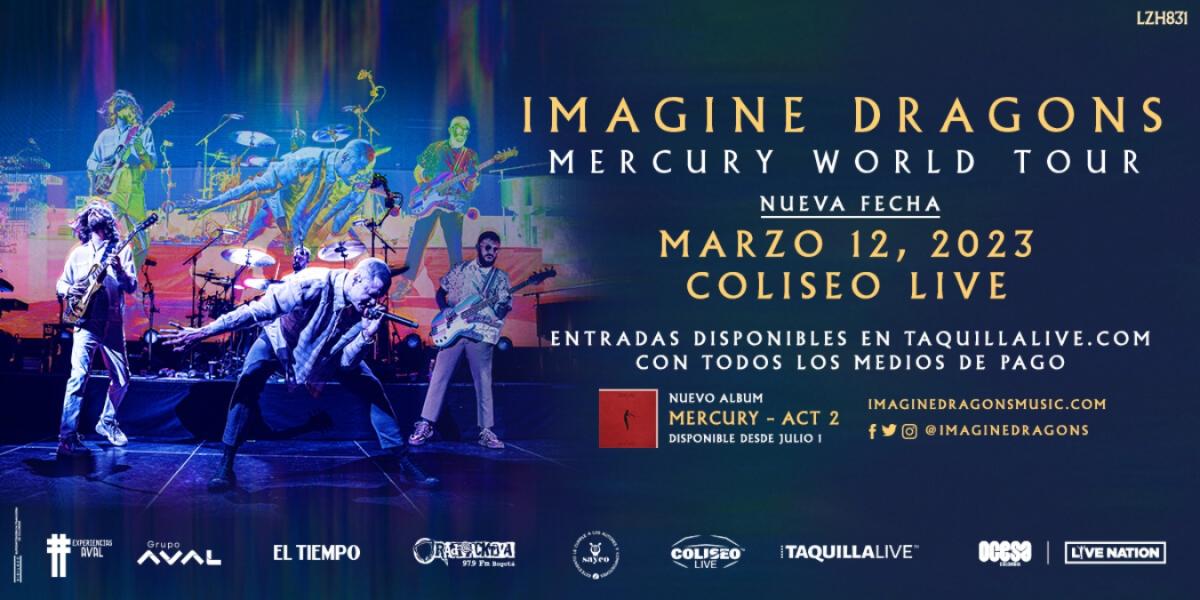 Imagine Dragons encenderá el Coliseo Live de Bogotá con su gira Mercury  World Tour