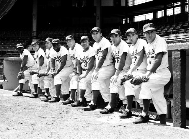 Gil Hodges, 35-year-old first baseman for the Los Angeles Dodgers