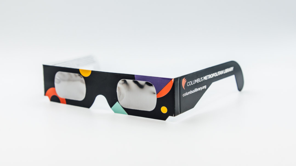 <em>Those watching the eclipse purchase glasses that comply with the “ISO 12312-2 international standard.” (Courtesy Photo/Columbus Metropolitan Library) </em>