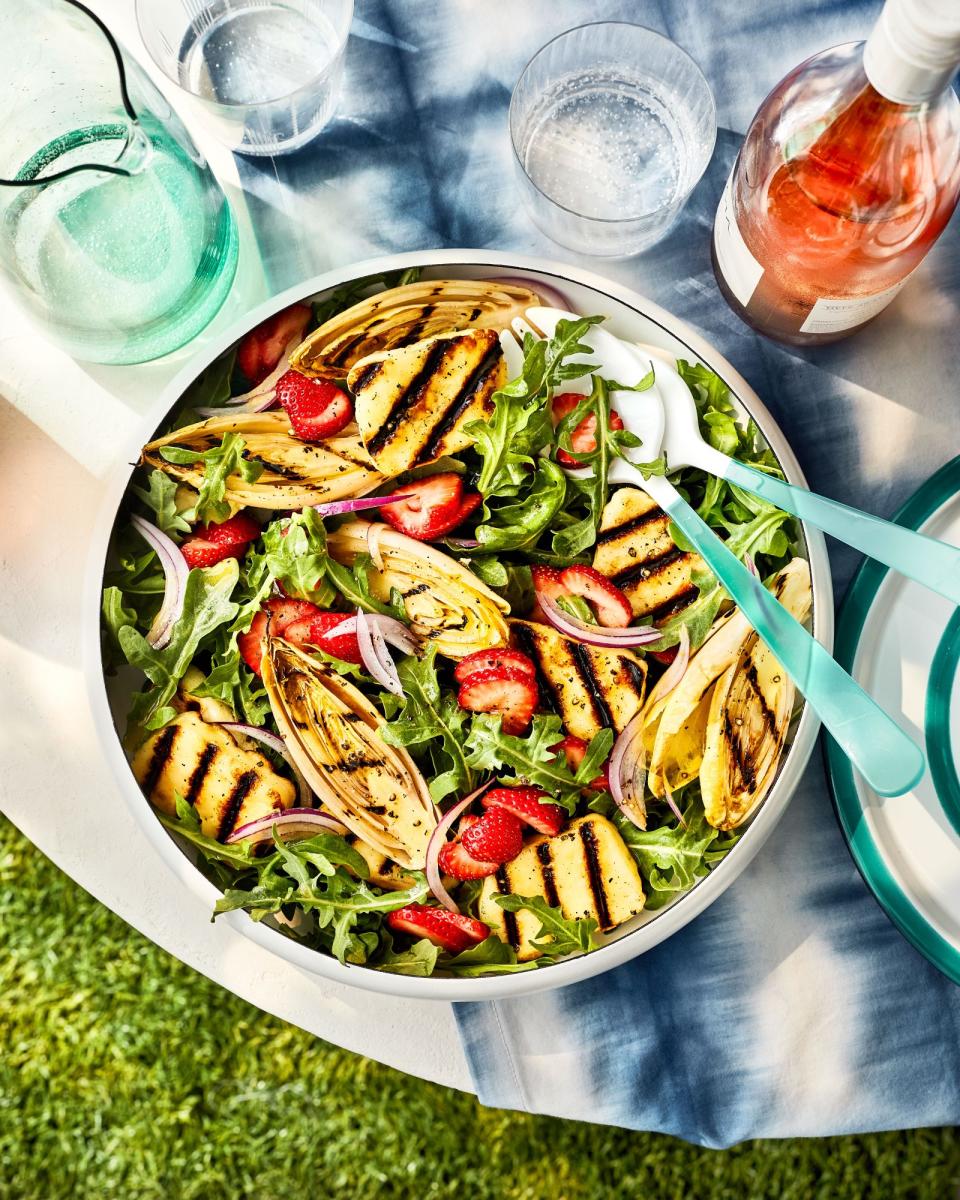 Grilled Endive-and-Halloumi Salad with Strawberries