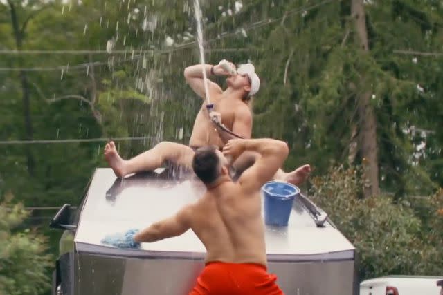 How Jason Kelce Ended Up Washing His Cybertruck Shirtless and Peeing in a  Bush for Beer Commercial: 'I'm a Big Idea Guy'