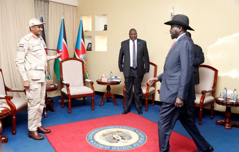 South Sudan's President Salva Kiir Mayardit attends meeting in Juba