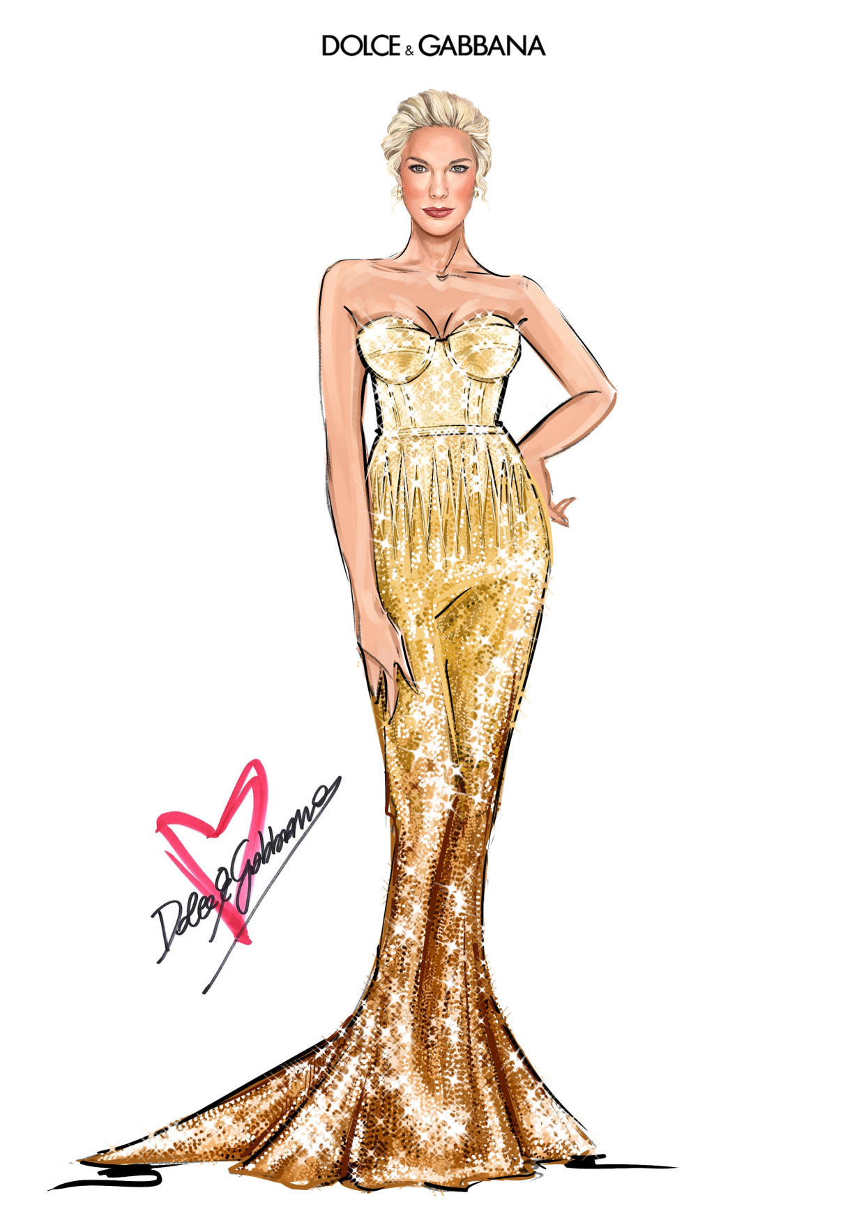 Dolce & Gabanna’s Hannah Waddingham sketch - Credit: Courtesy: Dolce & Gabbana