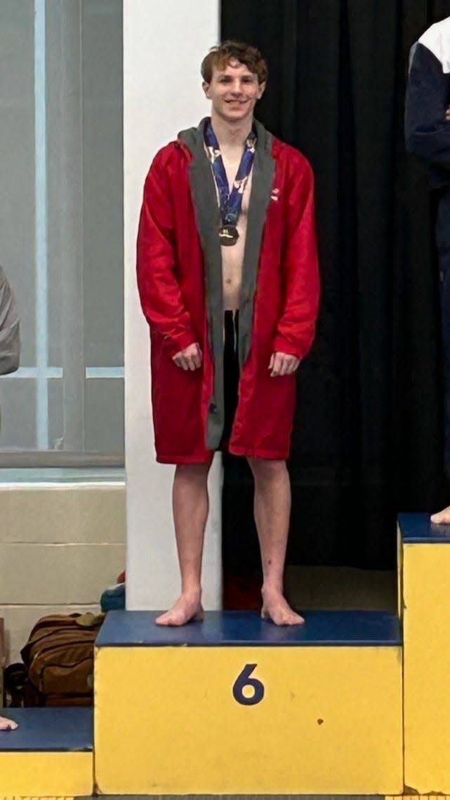 Chenango Valley's Tyler Schultz placed sixth among public schools in the 200 IM and 100 breaststroke at the New York State Boys Swimming & Diving Championships on March 4, 2023 at Ithaca College.